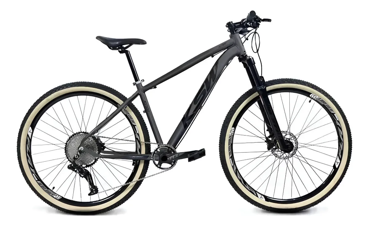 Bicicleta Aro 29 Ksw 9v Freio Hidráulico Trava E K7 11/40 Cor Grafite Tamanho Do Quadro 19