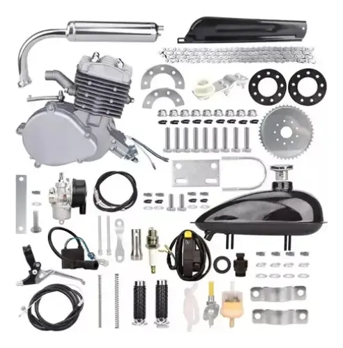 Kit Motor De Bicicleta Knakasaki 80cc 2 Tempos Cor Prateado