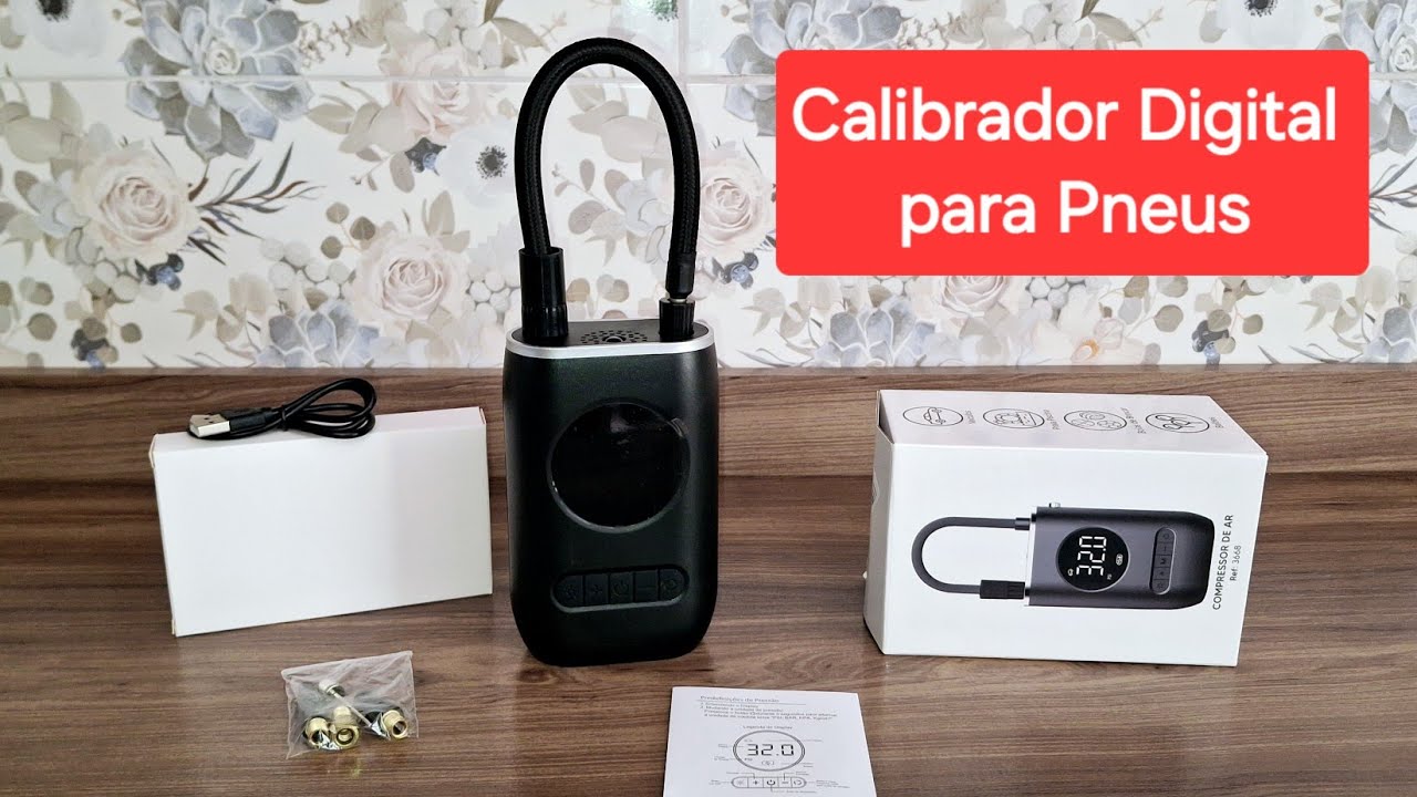 Mini Compressor Digital Simake Bomba De Encher Pneus Portátil Para Carro Bicicleta Motocicletas Cor Preto Com Calibrador